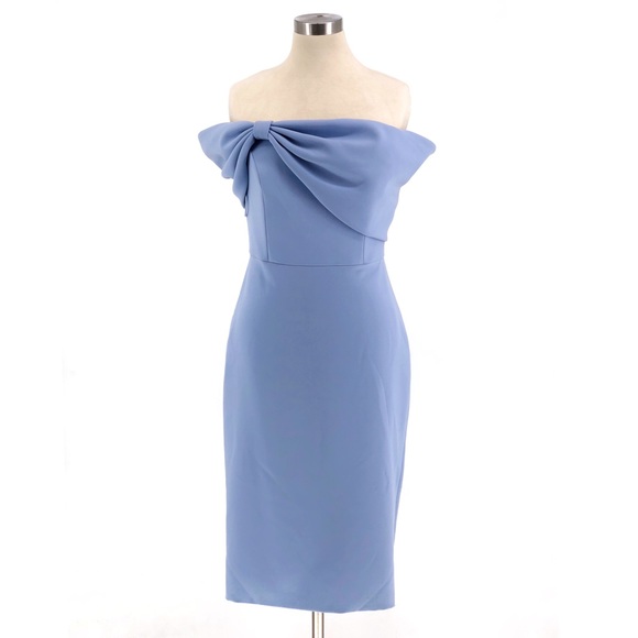 CHRISTIAN SIRIANO CREPE BOW OFF SHOULDER GOWN - Picture 2 of 8